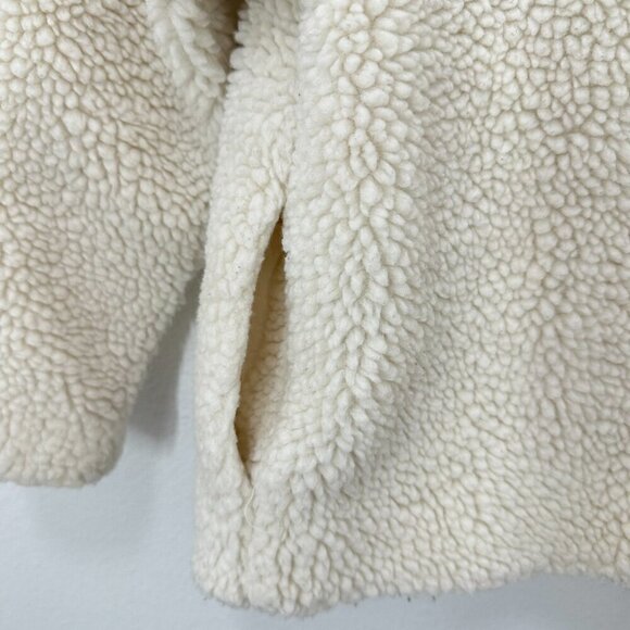 Hanna Andersson Girls Size 5 Cream Sherpa Teddy Fleece Adorable Jacket Cozy - Picture 3 of 7
